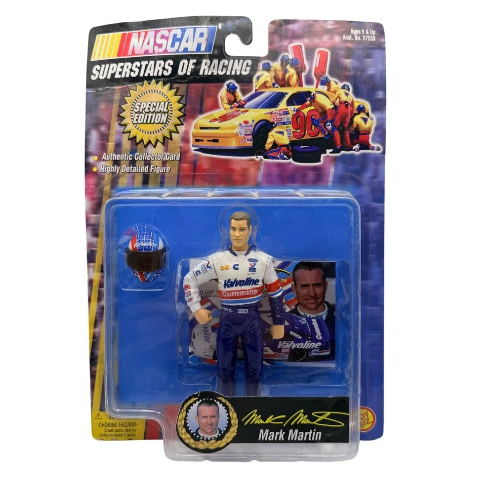 Toy Biz NASCAR Superstars of Racing Mark Martin Action Figure Blue 5in 1998 New